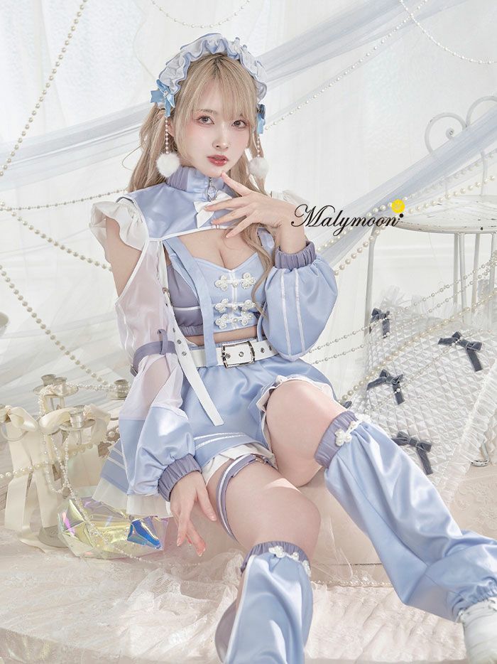 【10点セット】vanityME. × Malymoon ..天使界隈..キャンディホリックアイドルチャイナ [ ブルー/ラベンダー] mls50301-si