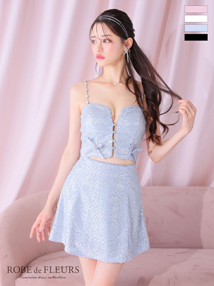 BE RADIANCE【美品】リボンドレス （ROBE de FLEURS ローブドフルール 