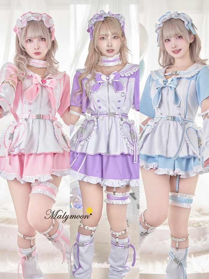 Malymoon スノーパフアイヤーパーメイド 引き込ん ピンク