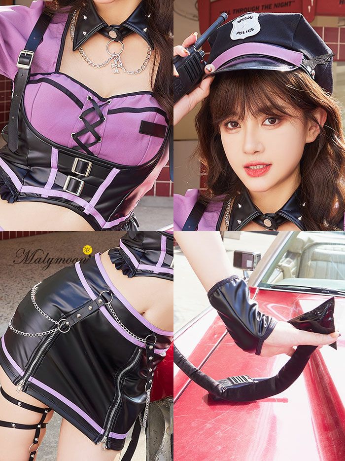 ★新品未使用☆ハンサムジップレザーポリス　MALYMOON　マリームーン 即日発送】ハンサムジップレザーポリス《ハロウィンコスプレ8点