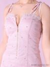 ROBE de FLEURS ローブドフルール バストジッパー×ショルダーリボンスパンコールタイトミニキャバドレス fm3718-c