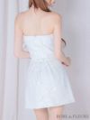 ROBE de FLEURS ローブドフルール フロントホールトリプルリボンホルターネックラメミニキャバドレス fm3228-c