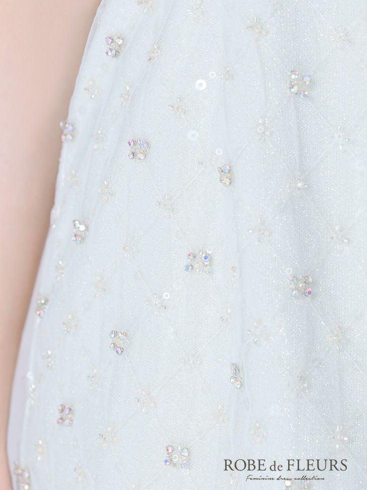 ROBE de FLEURS ローブドフルール ビジューリボンハートカットタイトミニキャバドレス【デコルテパーツ取り外し可能】 fm3426-c