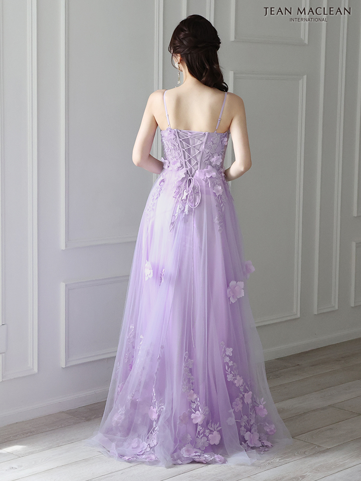 JEAN MACLEAN ジャンマクレーン 立体フラワーモチーフ/ワンカラー/刺繍/姫/ロングドレス ja41692-1