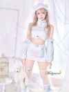 【8点セット】Malymoon マリームーン ..天使界隈..トムボーイべアファーフーディーセットアップ [ ライトブルー/ホワイト ] ml10089