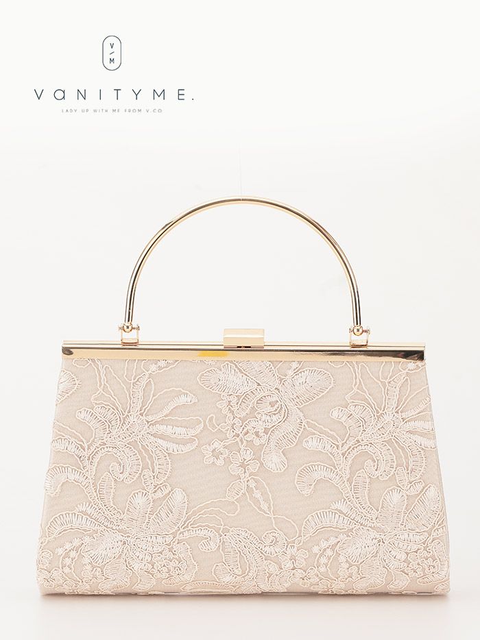 haremode ハレモード フォーマル 刺繍デザイン クラッチバッグ パーティーバッグ ベージュ・シルバー・ブラック vim-am-5069