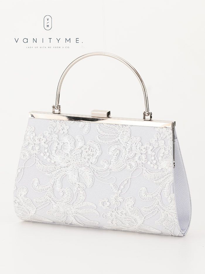 haremode ハレモード フォーマル 刺繍デザイン クラッチバッグ パーティーバッグ ベージュ・シルバー・ブラック vim-am-5069