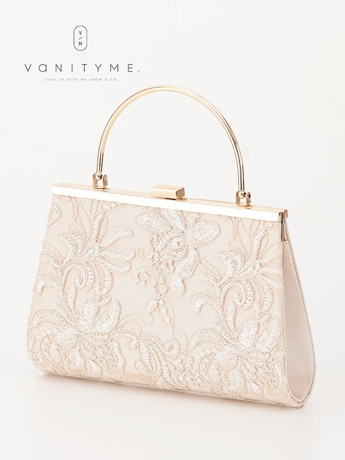 haremode ハレモード フォーマル 刺繍デザイン クラッチバッグ パーティーバッグ ベージュ・シルバー・ブラック vim-am-5069