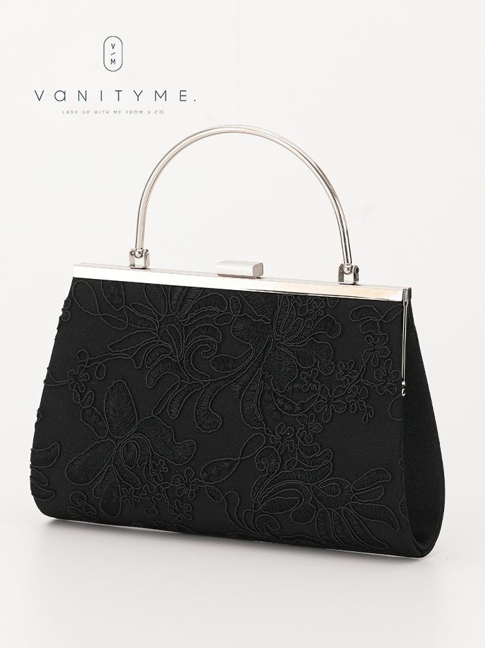 haremode ハレモード フォーマル 刺繍デザイン クラッチバッグ パーティーバッグ ベージュ・シルバー・ブラック vim-am-5069