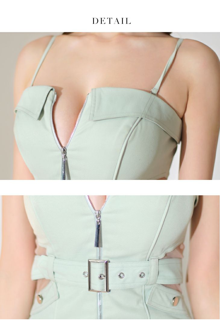 Glossy ローブドフルールグロッシー テラコッタ フロントジッパーxキャミドレス gl3163-4