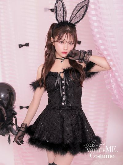 【3点セット】Persian Bunny. ペルシャ バニー  [ブラック] vcsbn-240311-2a
