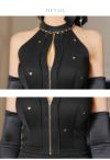 ROBE de FLEURS ローブドフルール ホワイト ハートスタッズバストジップセットアップミニキャバドレス fm3751-2