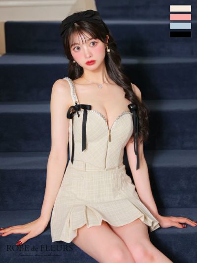 ROBE de FLEURS ローブドフルール オーガンジーリボン×デコルテ