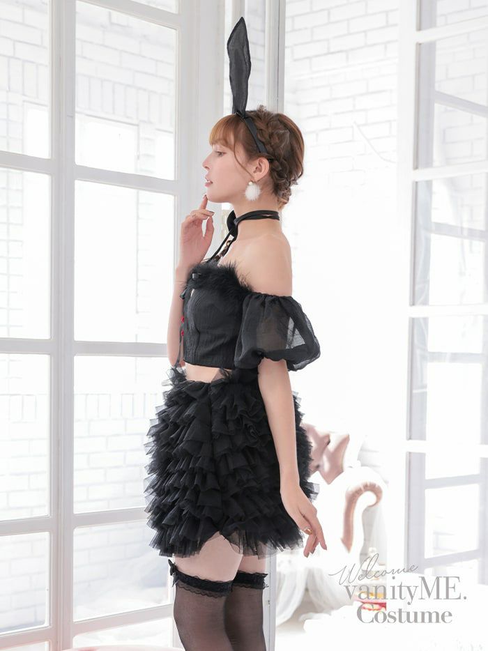 【3点セット】Tulle&Puff Bunny. ブラック vcsbn-240319-1