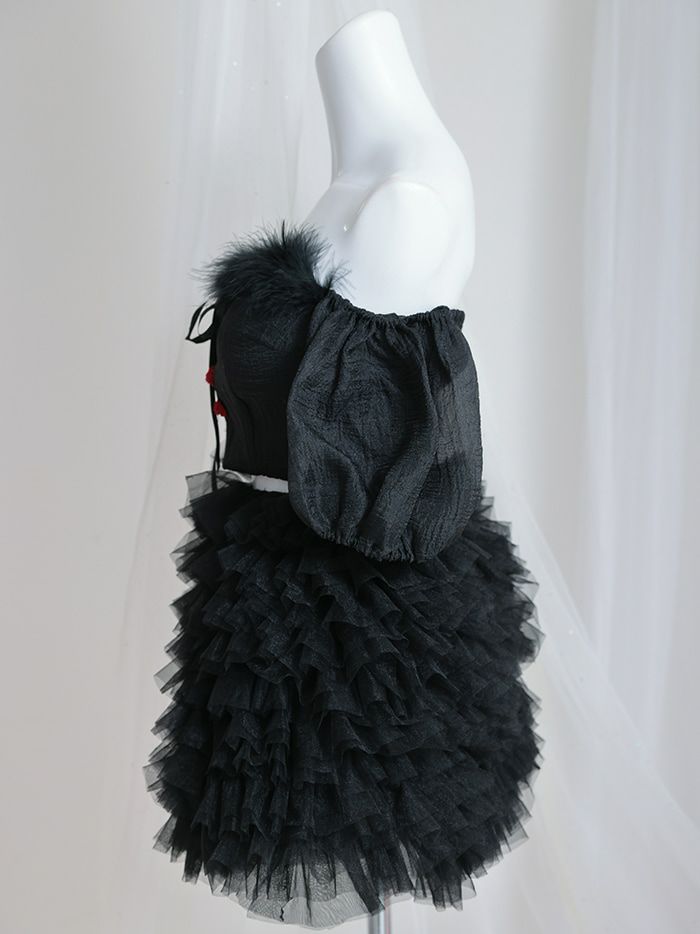 【3点セット】Tulle&Puff Bunny. ブラック vcsbn-240319-1