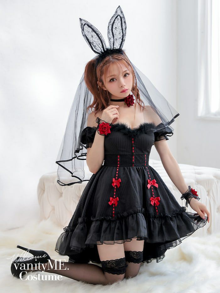 【2点セット】Gothic Bride Bunny. ゴシックブライドバニー ブラック vcsbn-240320-1