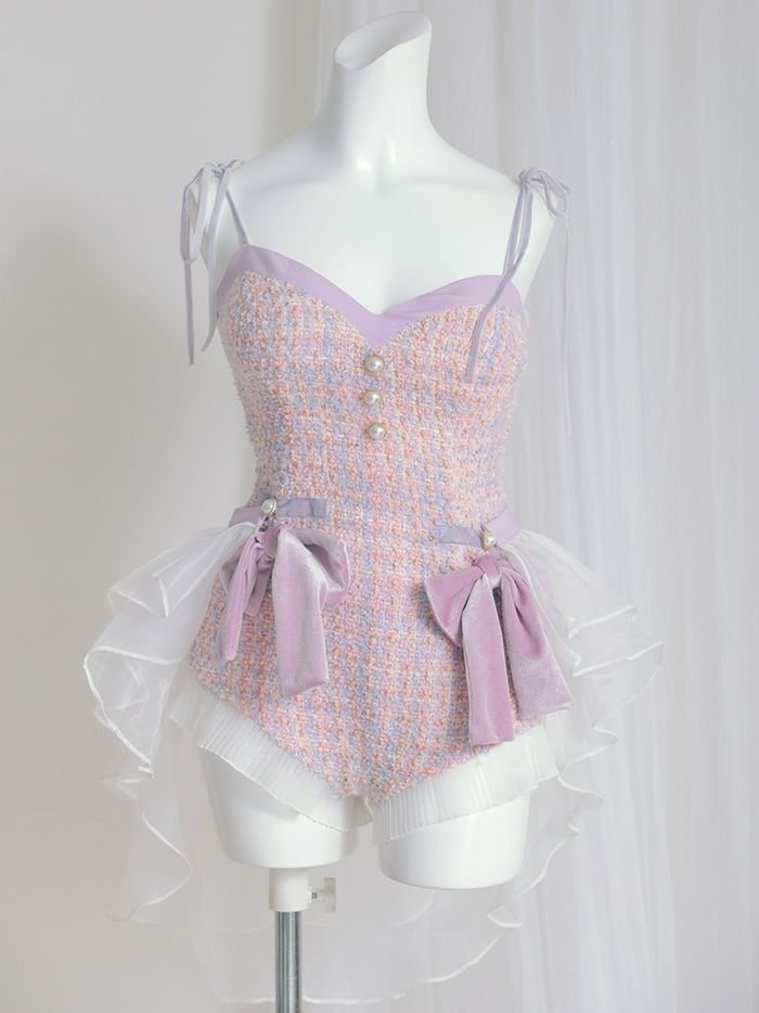 【2点セット】No.5 ツイードハイレグバニー ピンク vcsbn-240321-3