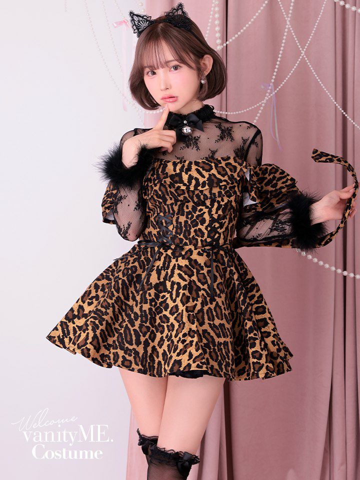 【2点セット】Leopard Cat. レオパードキャット ヒョウ柄 vcsot-240572