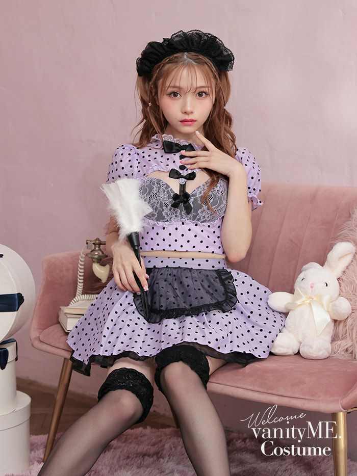 【3点セット】Polca Dots Maid. パープル vcsmd-24571-2