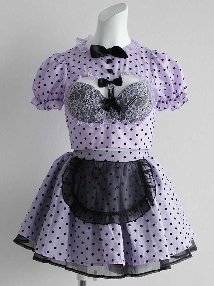 【3点セット】Polca Dots Maid. パープル vcsmd-24571-2