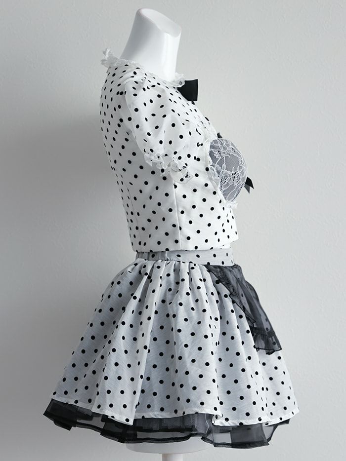 【3点セット】Polca Dots Maid. ホワイト vcsmd-24571-1