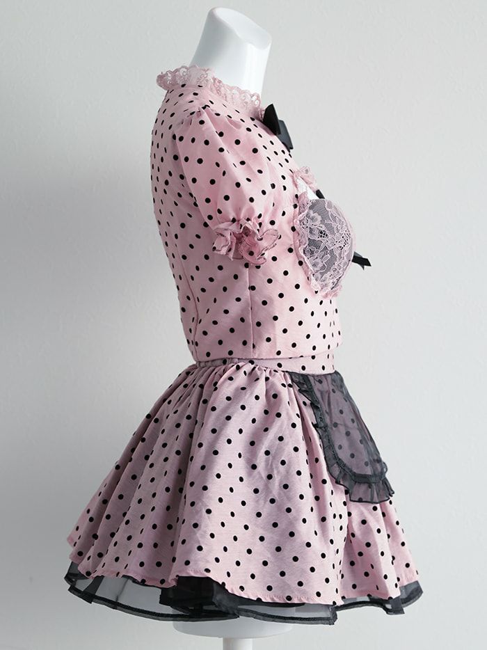 【3点セット】Polca Dots Maid. ピンク vcsmd-24571-3