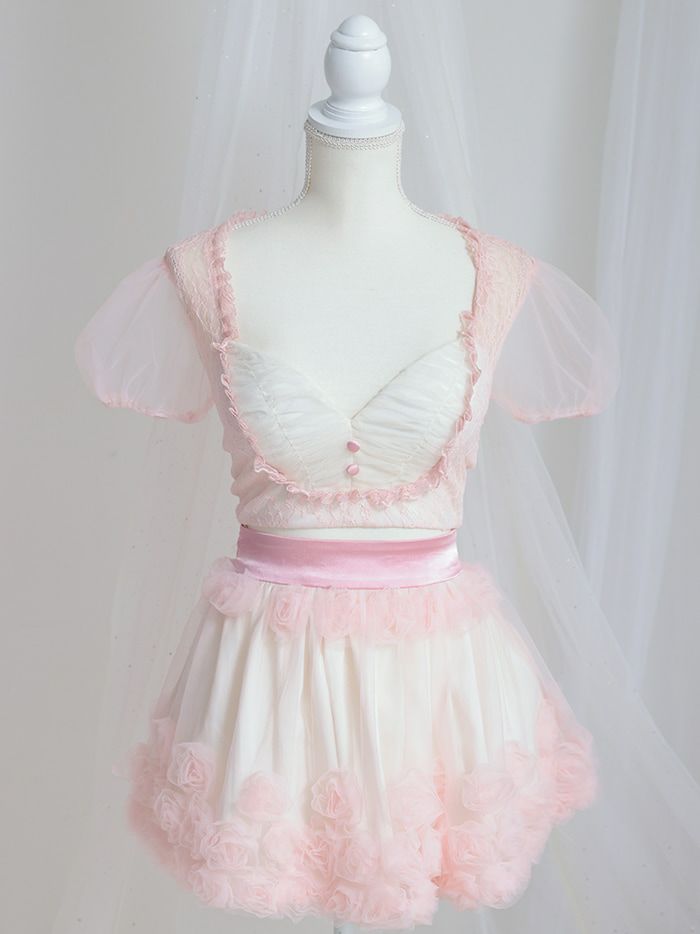 【3点セット】RoseTulle Bunny ピンク vcsbn-240317-2-na