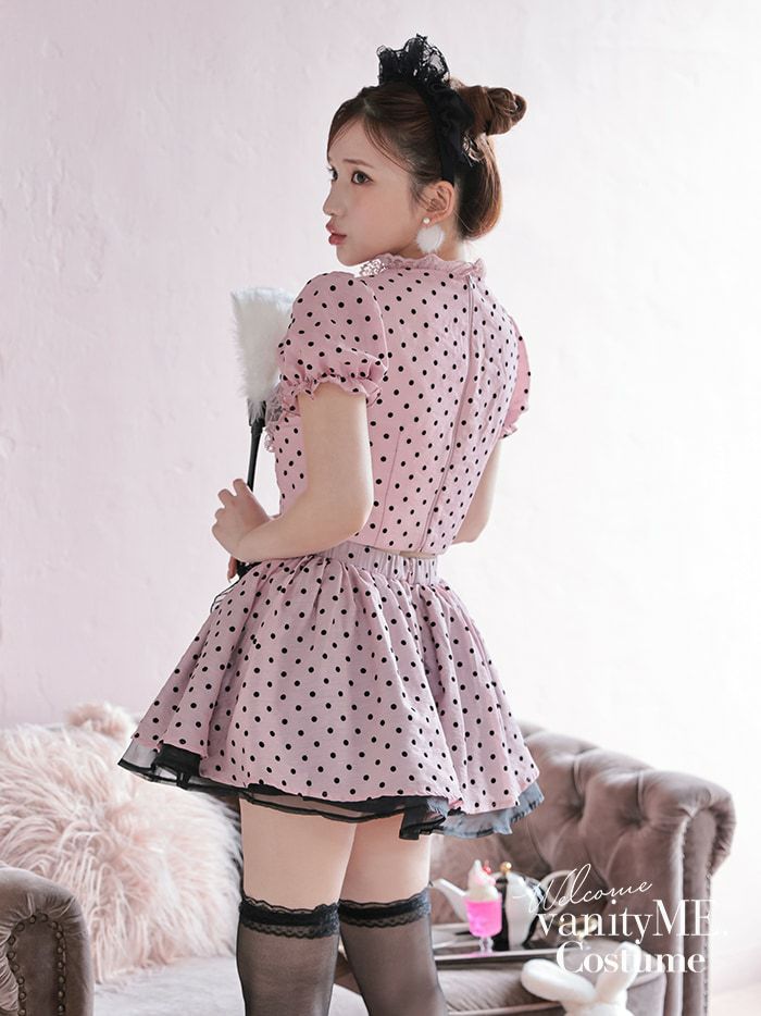 【3点セット】Polca Dots Maid. ピンク vcsmd-24571-3b-ri