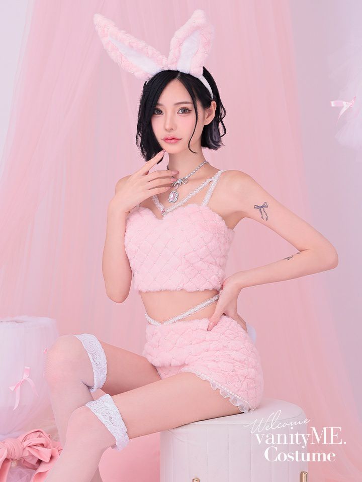 【3点セット】C'est mimi fourrure bunny パンツ ピンク vcsbn-240315-3b