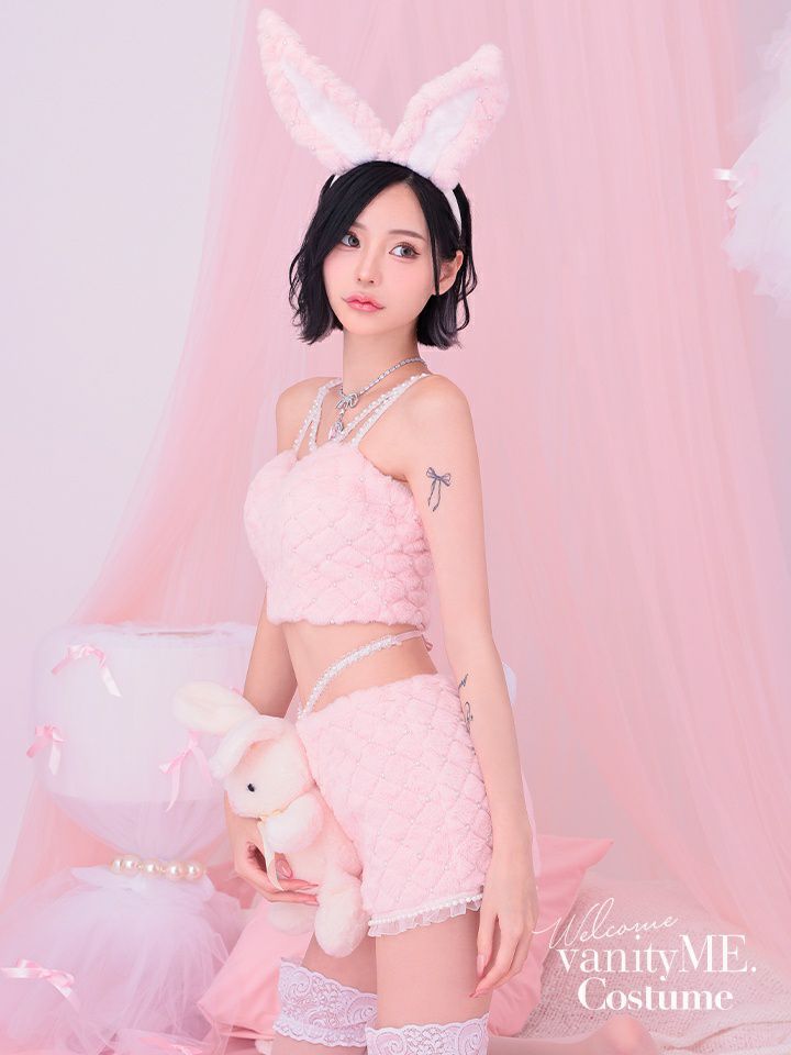 【3点セット】C'est mimi fourrure bunny パンツ ピンク vcsbn-240315-3b