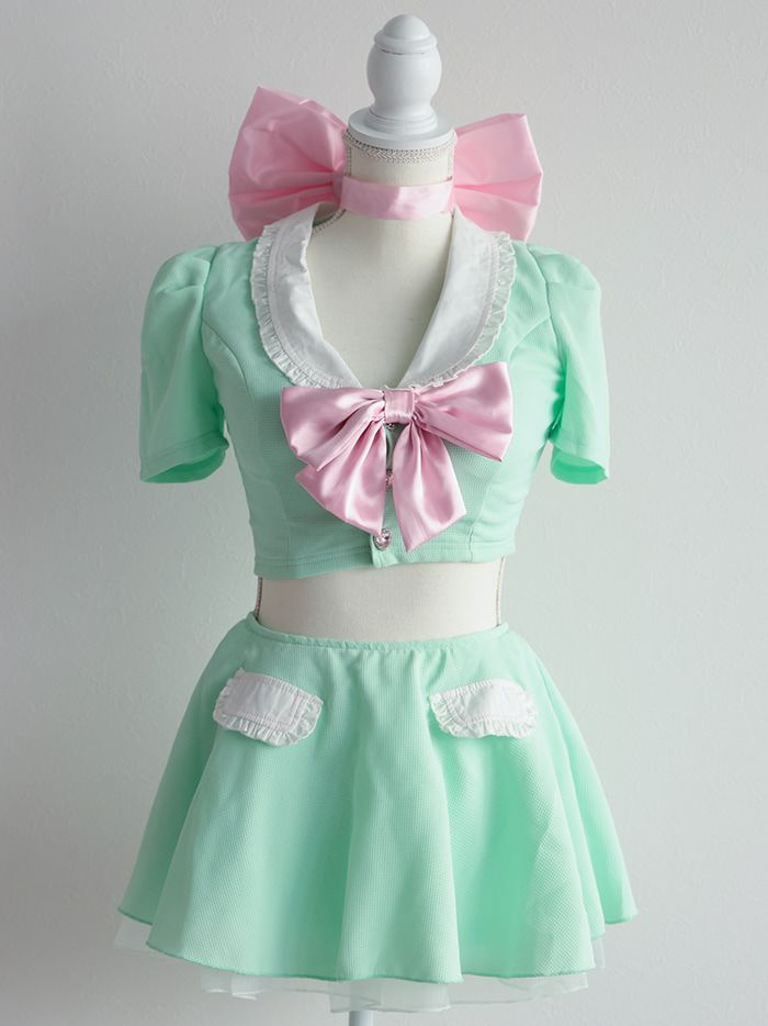 【4点セット】 Ｔ Sailor Heroine Ribbon Cat. ミント×ピンク vcsct-23971-2