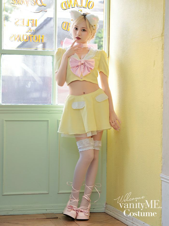 【4点セット】 Ｔ Sailor Heroine Ribbon Cat. イエロー×ピンク vcsct-23971-4