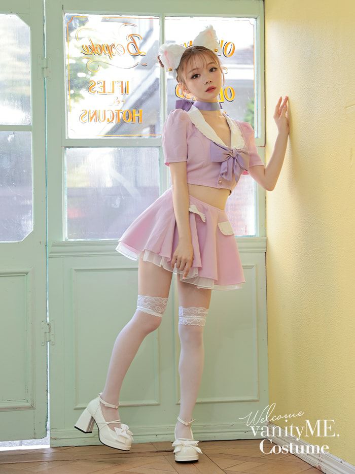 【4点セット】 Ｔ Sailor Heroine Ribbon Cat. ピンク×パープル vcsct-23971-3