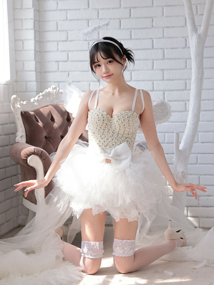 【4点セット】WHITE ANGEL ホワイトエンジェル パールビスチェ vcscd-0004-1b