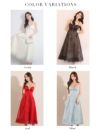 ROBE de FLEURS ローブドフルール ブラック センタージップフレアリボンチュールミディキャバドレス fm3739-2