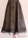 ROBE de FLEURS ローブドフルール センタージップフレアリボンチュールミディキャバドレス fm3739-c