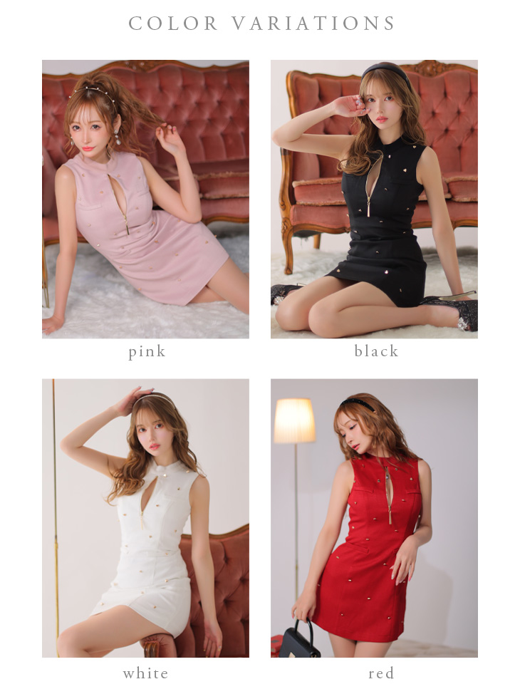 ROBE de FLEURS ローブドフルール ハートボタンキュートネスミニドレス