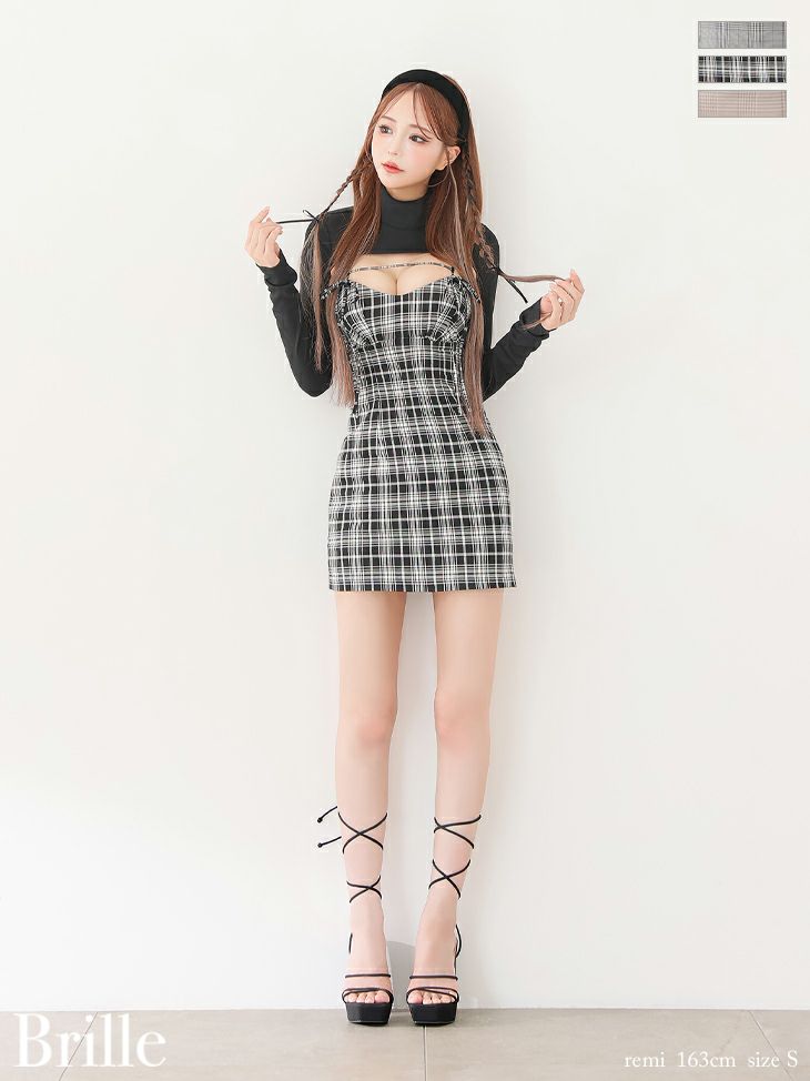 Brille プリエ グレー ange de brille mini dress brille3760-1