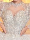 vanityME.couture. バニティミークチュール 一条響ちゃん 着用 Diamond dress ダイヤモンド クリスタルビジュー ロングスリーブ プリンセス 姫 ウエディングドレス ロングドレス ホワイト vctr-t-24104