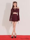 Glossy ローブドフルールグロッシー 2wayリボンデザインバストジップセットアップミニキャバドレス gl3763-c