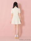 ROBE de FLEURS ローブドフルール ブラック 襟つきカットデザインスパンコールフレアミニキャバドレス fm3354-1