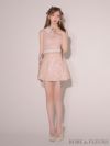 ROBE de FLEURS ローブドフルール 襟つきスパンコールツイードノースリーブプリーツセットアップキャバドレス fm3348-c