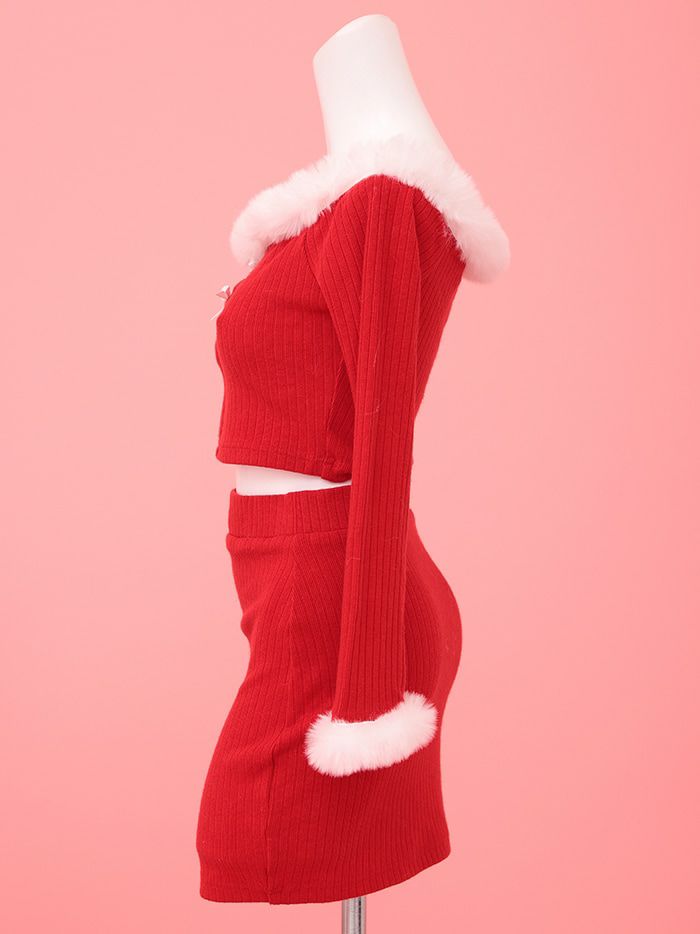 【3点セット】knit setup ニットセットアップ サンタ レッド vcsst-23985