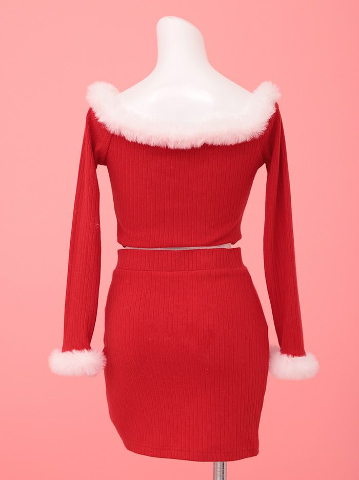 【3点セット】knit setup ニットセットアップ サンタ レッド vcsst-23985