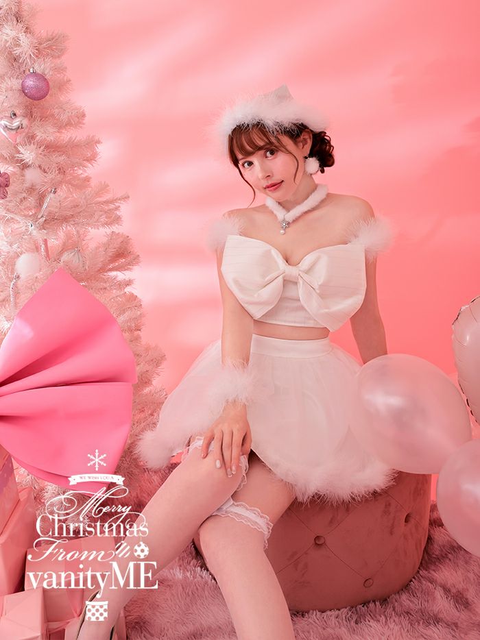 【3点セット】RuRu RIBBON SANTA ルルリボン サンタ ホワイト vcsst-240573-3b