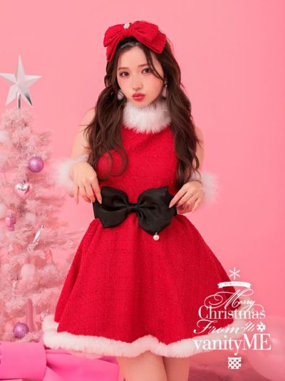 【3点セット】at Tiffany's SANTA ティファニー サンタ レッド 【リボンベルト付き】 vcsst-240738