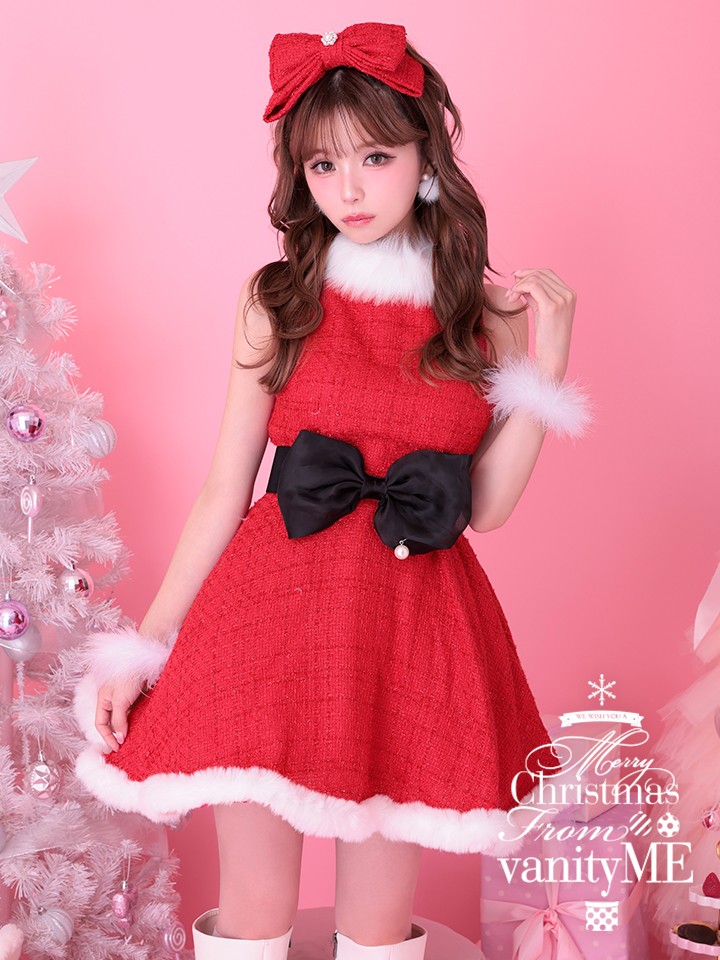 【3点セット】at Tiffany's SANTA ティファニー サンタ レッド 【リボンベルト付き】 vcsst-240738