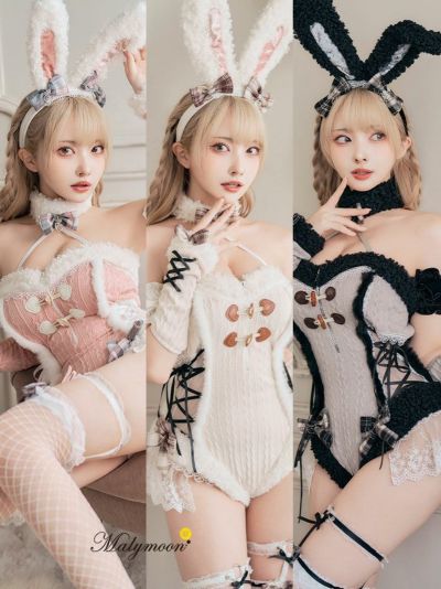【8点セット】Malymoon マリームーン メルトニットバニー [ ホワイト×ホワイト/ピンク×ホワイト/グレー×ブラック ] ml10204