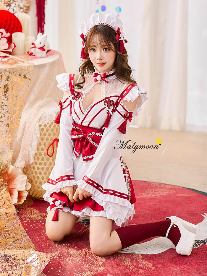 8点セット】Malymoon マリームーン スイートシアードット巫女メイド 