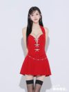 ROBE de FLEURS anier.ROBE ローブドフルール アニエルローブ Ribbon suede flared setup mini Santa dress リボンスエードセットアップフレアミニドレス【ファーチョーカー取り外し可能】 fm-anier4046-c